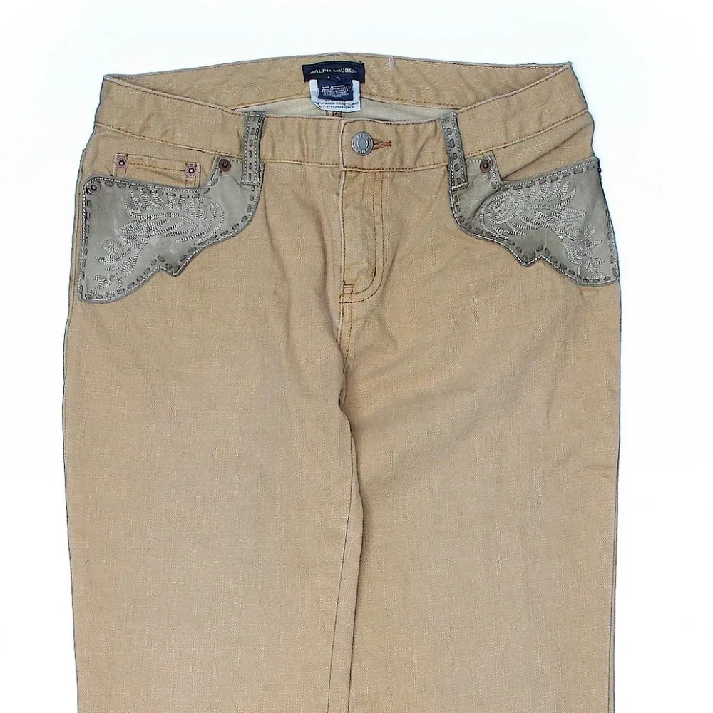 Vintage Ralph Lauren Y2K Boho Western Flare Jeans Girls 16 ~ Cowgirl Southwest - Picture 3 of 13